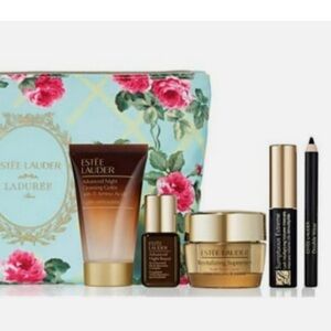 Estée Lauder x Ladurée 6-pc gift set: skincare & makeup in a floral cosmetic bag